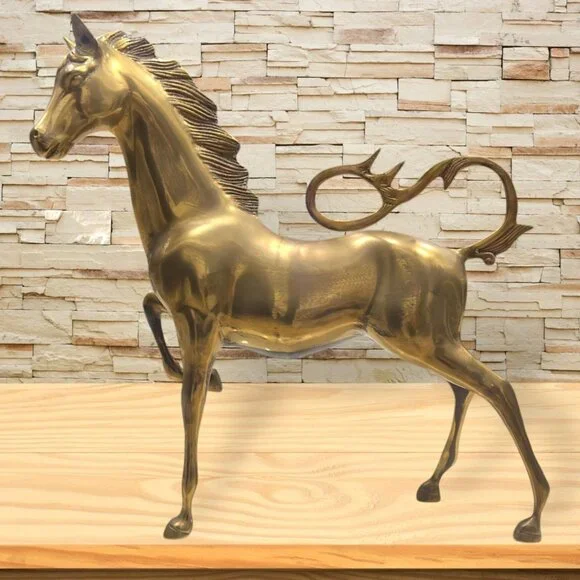 Vintage Brass Horse Statue - Picture 4 of 16